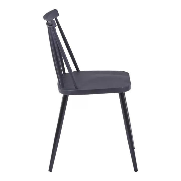 Dining chair Aurora pakoworld black pp-black metal leg 42x49.5x77cm