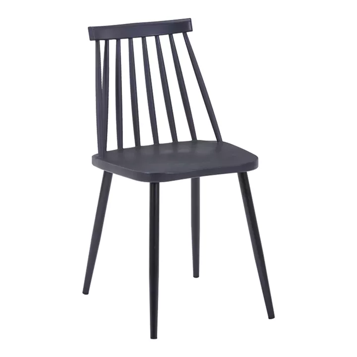 Dining chair Aurora pakoworld black pp-black metal leg 42x49.5x77cm