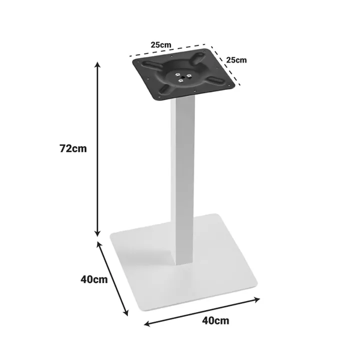 Βάση τραπεζιού Batan I pakoworld μέταλλο λευκό 40x40x72εκ