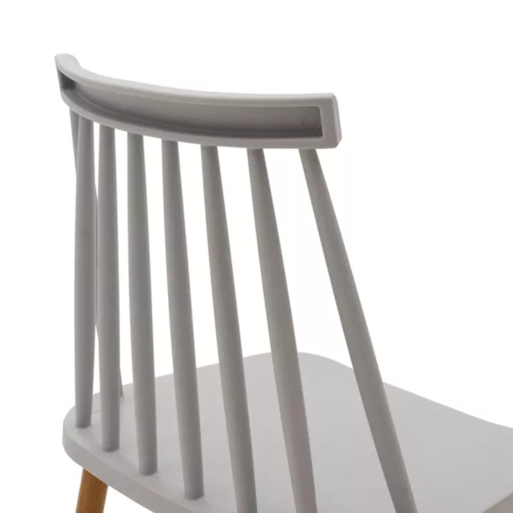 Dining chair Aurora pakoworld grey pp-natural color metal leg 42x49.5x77cm