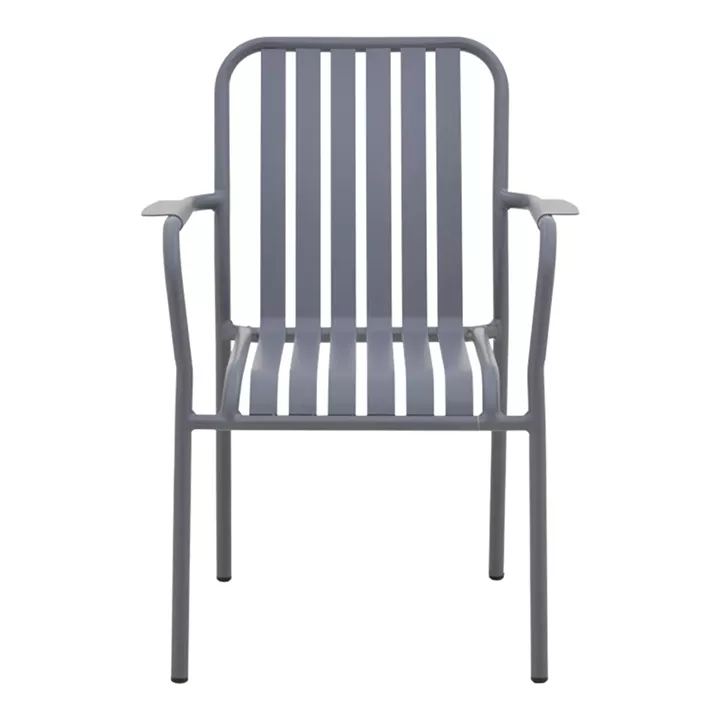 Τραπεζαρία Heven Vista pakoworld σετ 3τεμ ανθρακί αλουμίνιο 80x80x72εκ