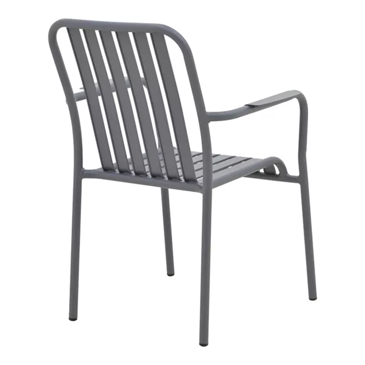 Τραπεζαρία Heven Vista pakoworld σετ 3τεμ ανθρακί αλουμίνιο 80x80x72εκ