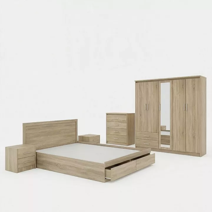 Olympus pakoworld Sonoma Bedroom Set with Bed 160x200cm Set of 5pcs