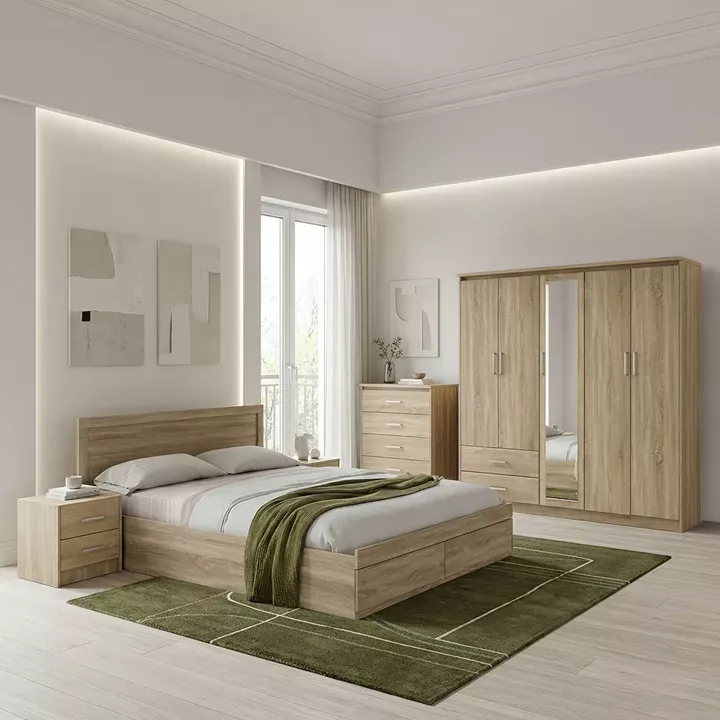 Olympus pakoworld Sonoma Bedroom Set with Bed 160x200cm Set of 5pcs