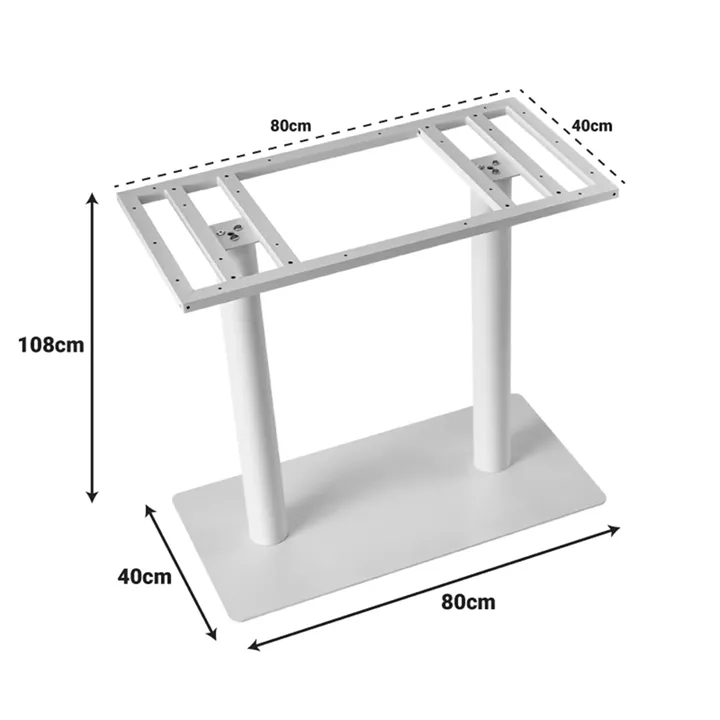 Soign pakoworld metal table base white 80x40x108cm