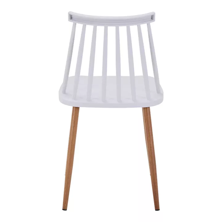 Dining chair Aurora pakoworld white pp-natural color metal leg 42x49.5x77cm