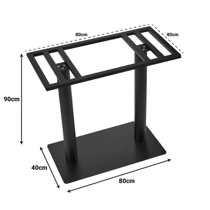 Soign pakoworld metal table base black 80x40x90cm