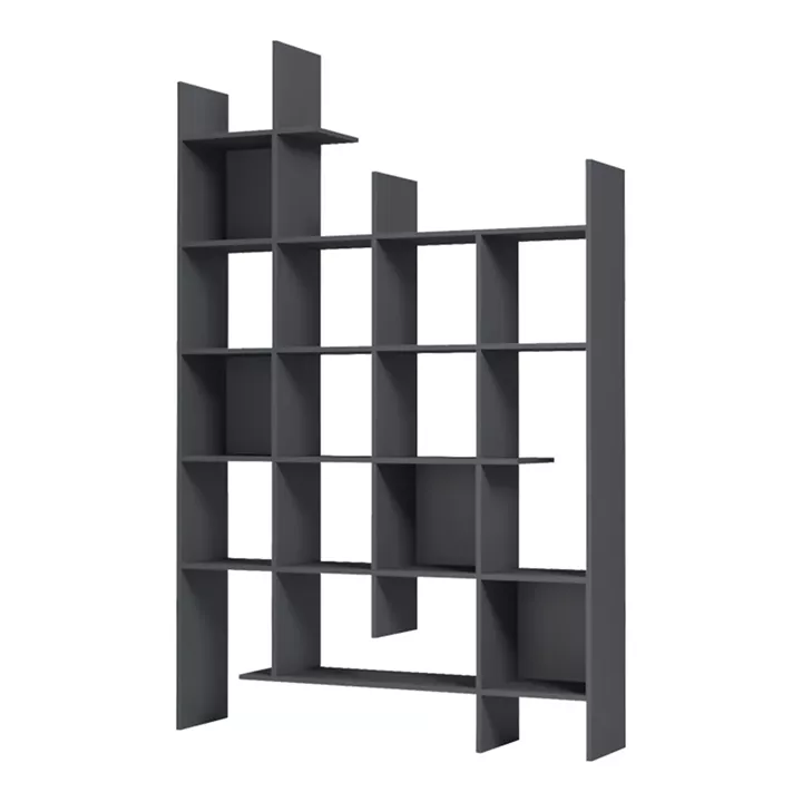 Βιβλιοθήκη Manco pakoworld ανθρακί 122x25.5x188εκ