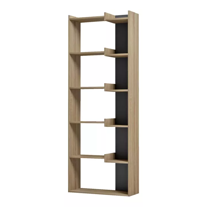 Βιβλιοθήκη Corpus pakoworld sonoma - ανθρακί 61x22x162εκ