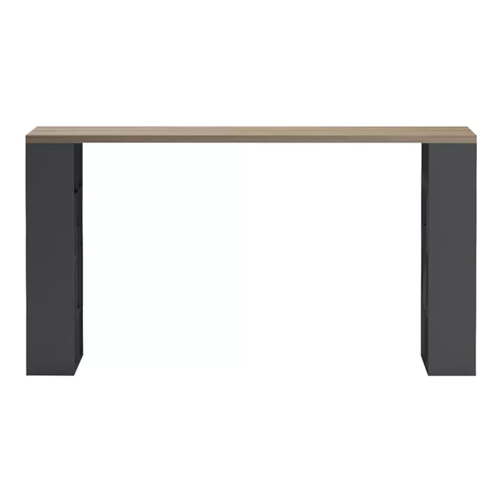 Γραφείο με ραφιέρα Labirent  pakoworld ανθρακί-sonoma 140x60x75εκ