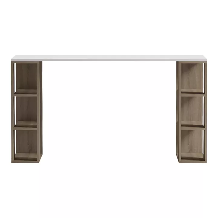 Γραφείο με ραφιέρα  Colmar pakoworld sonoma-λευκό 140x60x75εκ