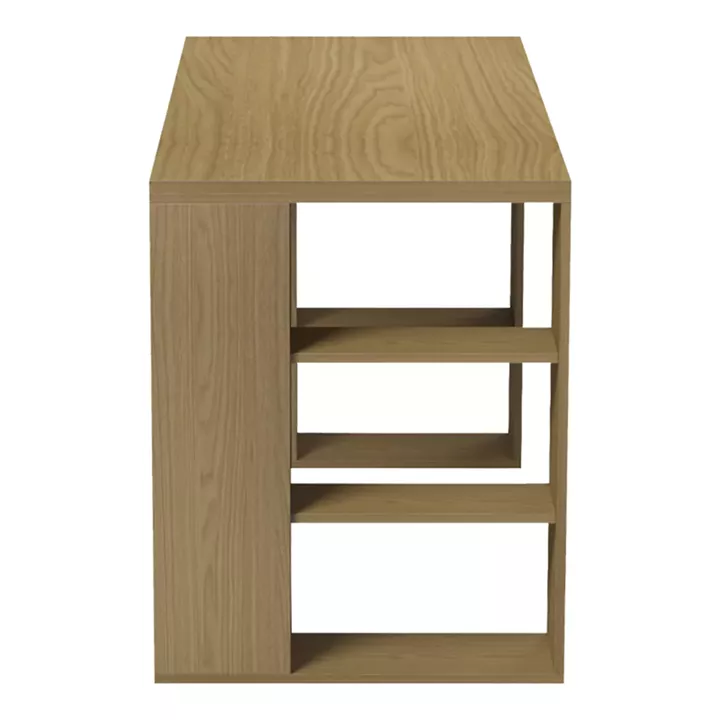 Γραφείο με ραφιέρα Colmar pakoworld σε ανοιχτό καρυδί 140x60x75εκ