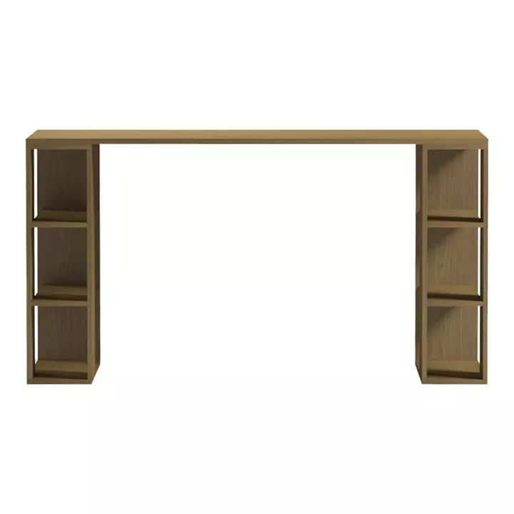 Γραφείο με ραφιέρα Colmar pakoworld σε ανοιχτό καρυδί 140x60x75εκ