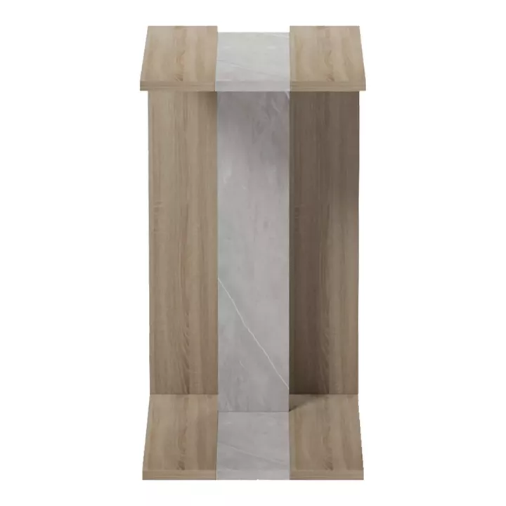 Βοηθητικό τραπέζι Muju pakoworld sonoma- μπεζ οψη μαρμάρου  30x40x55εκ