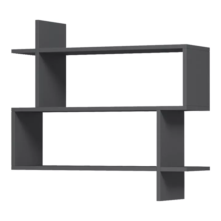 Ραφιέρα τοίχου Paralel pakoworld ανθρακί 70x22x65,5εκ