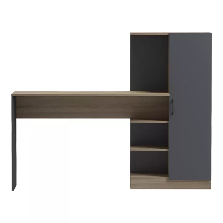 Γραφείο με βιβλιοθήκη και ντουλάπι Ofisio pakoworld sonoma-ανθρακί 152.3x40x120εκ