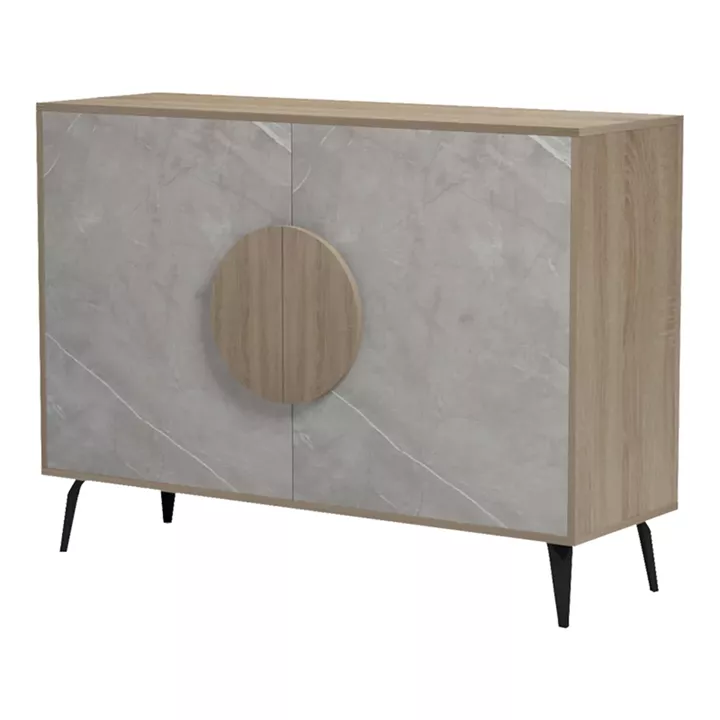 Μπουφές Gora pakoworld sonoma-μπεζ οψη μαρμαρου 110x35.5x82εκ