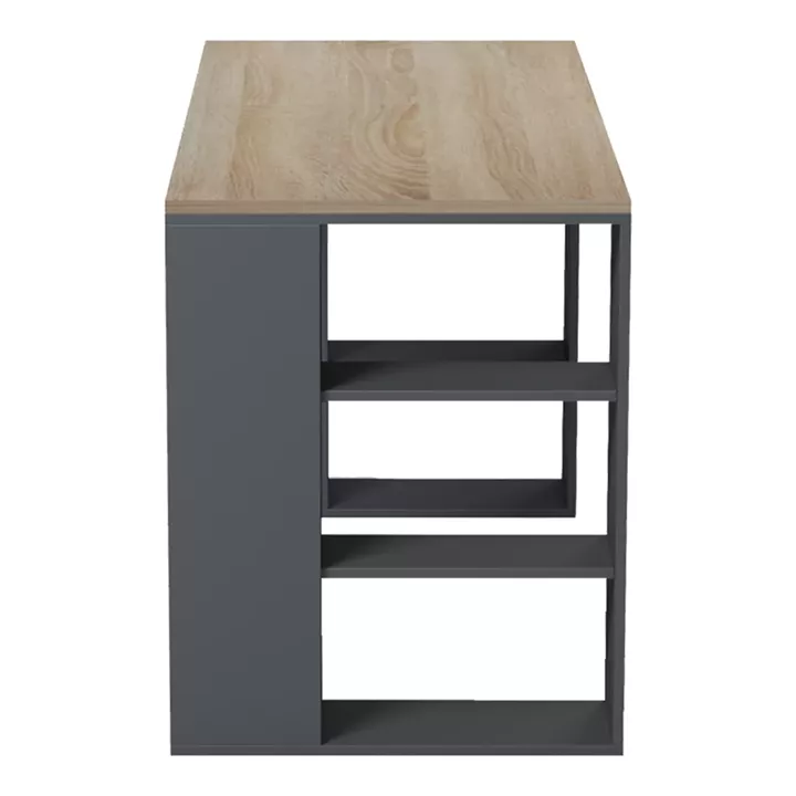 Desk with shelf Colmar pakoworld anthracite-sonoma 140x60x75cm