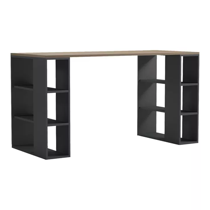 Desk with shelf Colmar pakoworld anthracite-sonoma 140x60x75cm