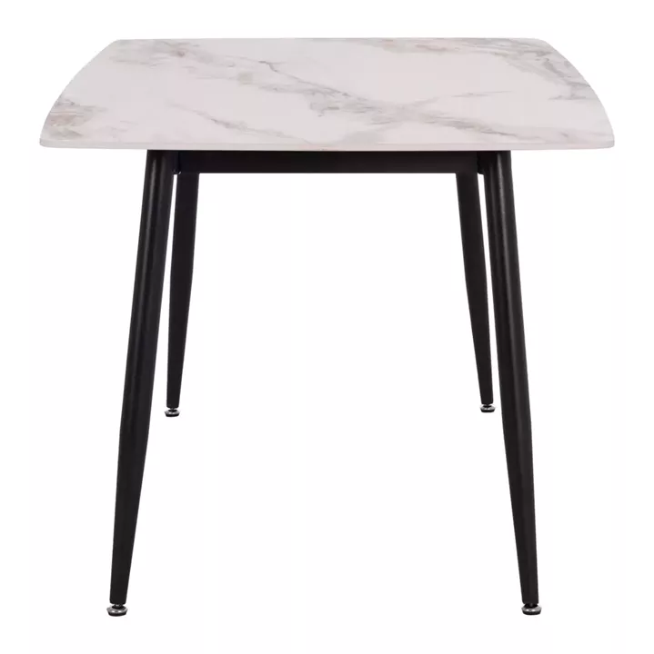 DINING TABLE RAVEN HM18149.04 CERAMIC TOP IN WHITE/BROWN MARBLE LOOK 140x80x74Hcm.