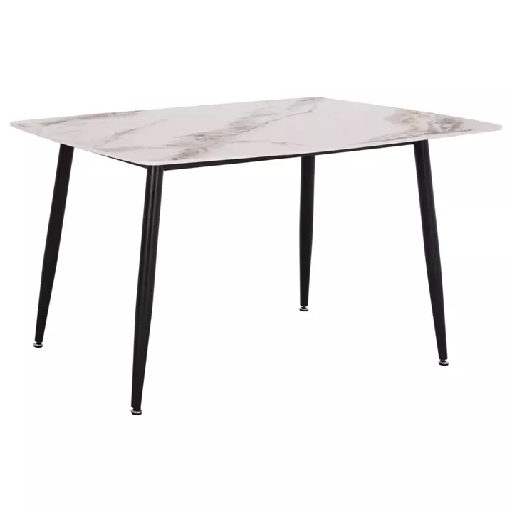 DINING TABLE RAVEN HM18149.04 CERAMIC TOP IN WHITE/BROWN MARBLE LOOK 140x80x74Hcm.