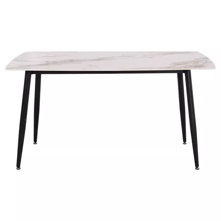 DINING TABLE RAVEN HM18149.04 CERAMIC TOP IN WHITE/BROWN MARBLE LOOK 140x80x74Hcm.