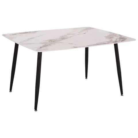 ΤΡΑΠΕΖΙ RAVEN HM18149.04 ΚΕΡΑΜΙΚΟ TOP ΜΕ ΟΨΗ ΛΕΥΚΟ/ΚΑΦΕ ΜΑΡΜΑΡΟ 140x80x74Υεκ.