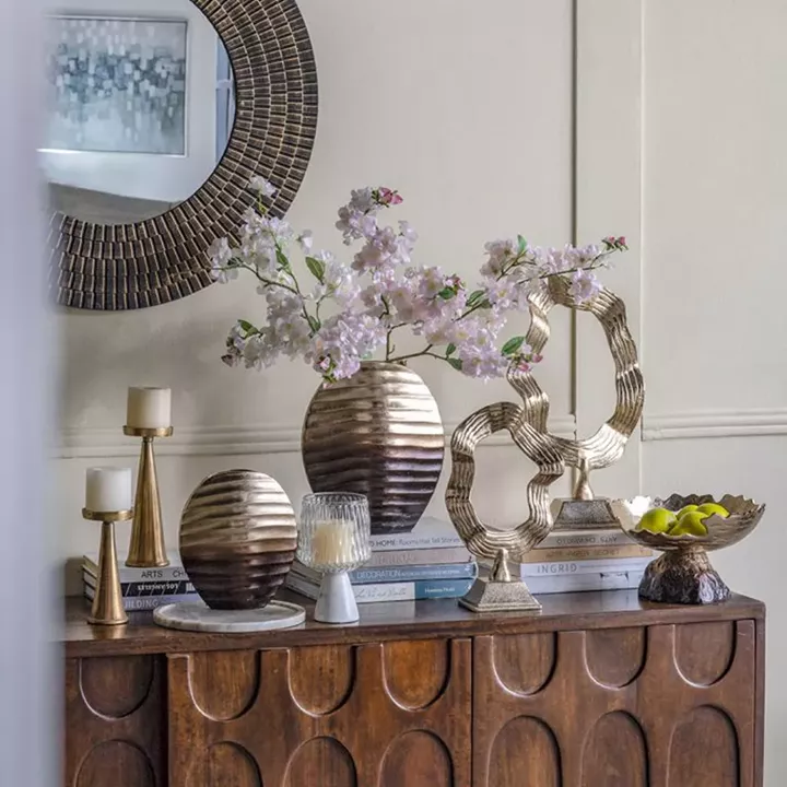 Artekko Noble Χρυσό Μεταλλικό Κηροπήγιο (8.3x8.3x24.3)cm