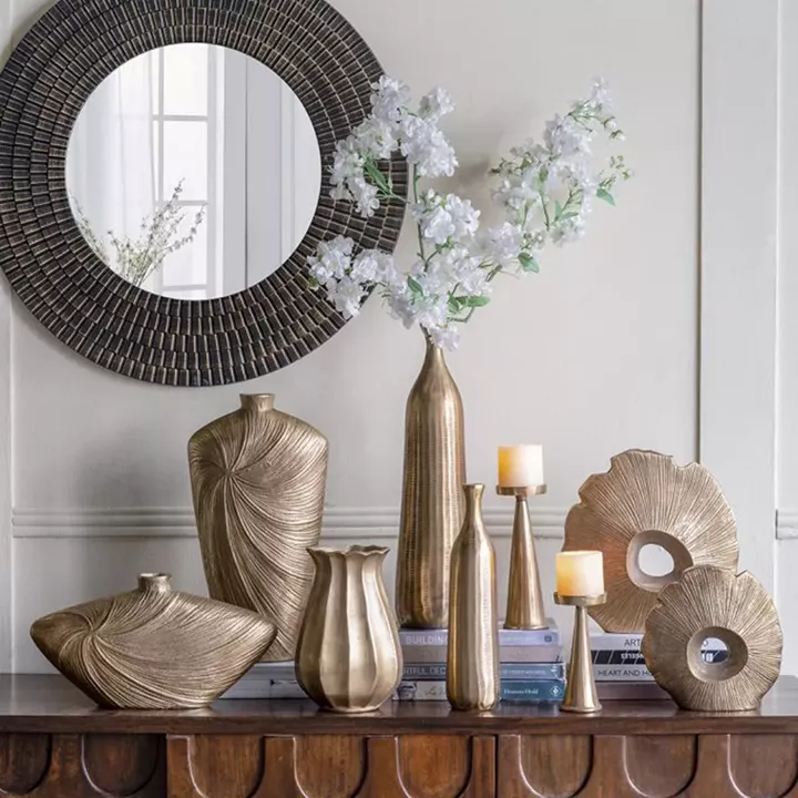 Artekko Noble Χρυσό Μεταλλικό Κηροπήγιο (8.3x8.3x24.3)cm