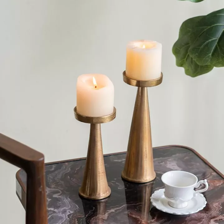 Artekko Noble Χρυσό Μεταλλικό Κηροπήγιο (8.3x8.3x24.3)cm