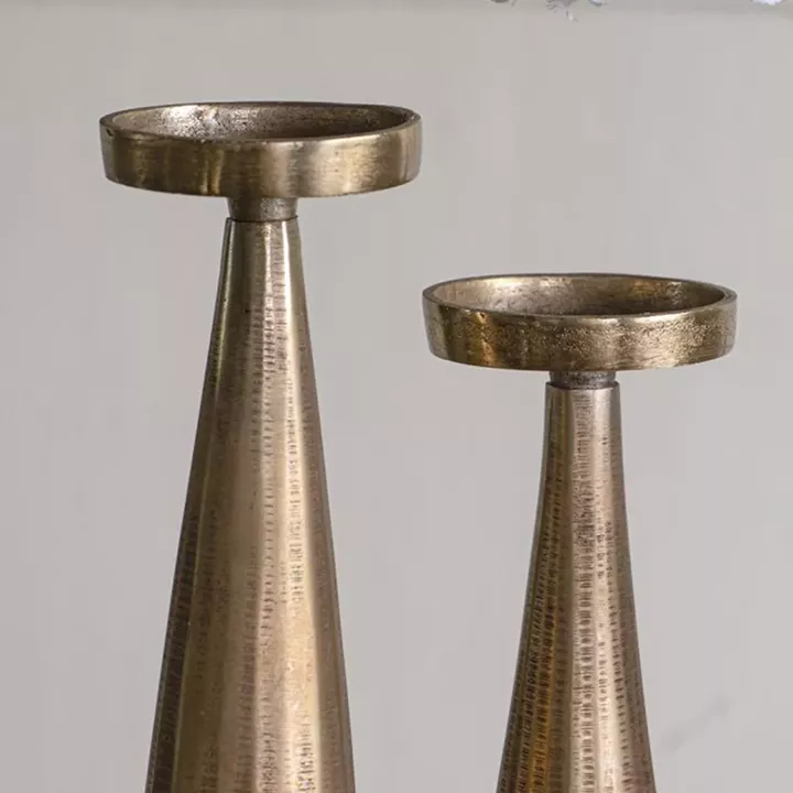 Artekko Noble Χρυσό Μεταλλικό Κηροπήγιο (8.3x8.3x24.3)cm