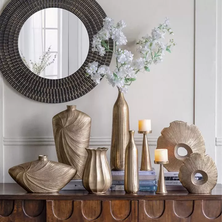 Artekko Noble Χρυσό Μεταλλικό Βάζο (16.5x15.3x26.8)cm