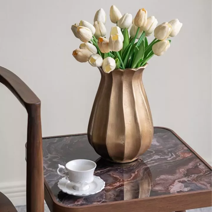 Artekko Noble Χρυσό Μεταλλικό Βάζο (16.5x15.3x26.8)cm