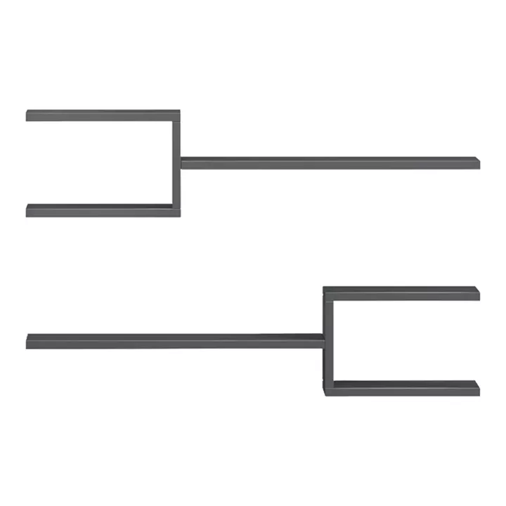 Ραφιέρα τοίχου Sumpa pakoworld 2τεμ ανθρακί 65x20x18εκ
