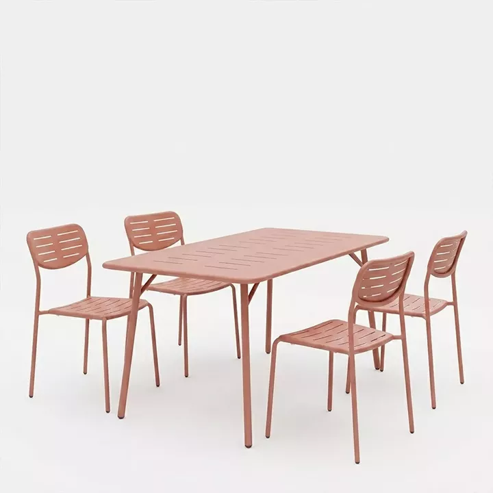 Moraja Deraby Ι pakoworld set of 5 pieces terracotta metal 140x80x72cm