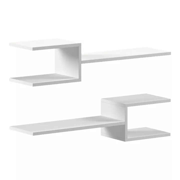 Ραφιέρα τοίχου Sumpa pakoworld 2τεμ λευκό 65x20x18εκ