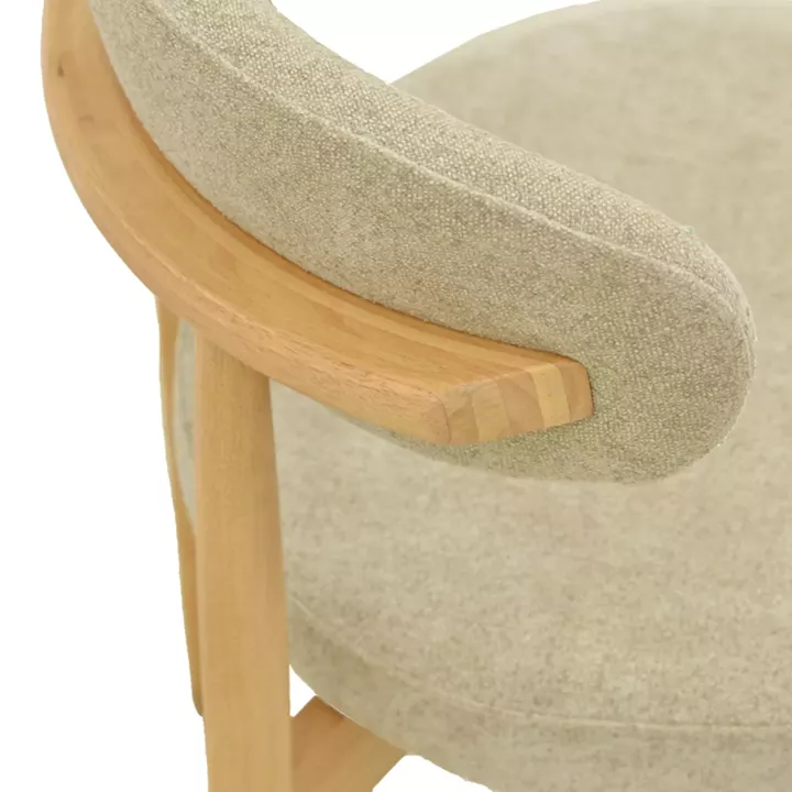 Καρέκλα Luben pakoworld ύφασμα γκρι - rubberwood σε φυσική απόχρωση 53x54x79εκ