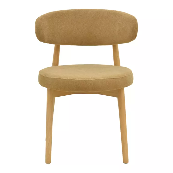 Καρέκλα Luben pakoworld ύφασμα καφέ - rubberwood σε φυσική απόχρωση 53x54x79εκ