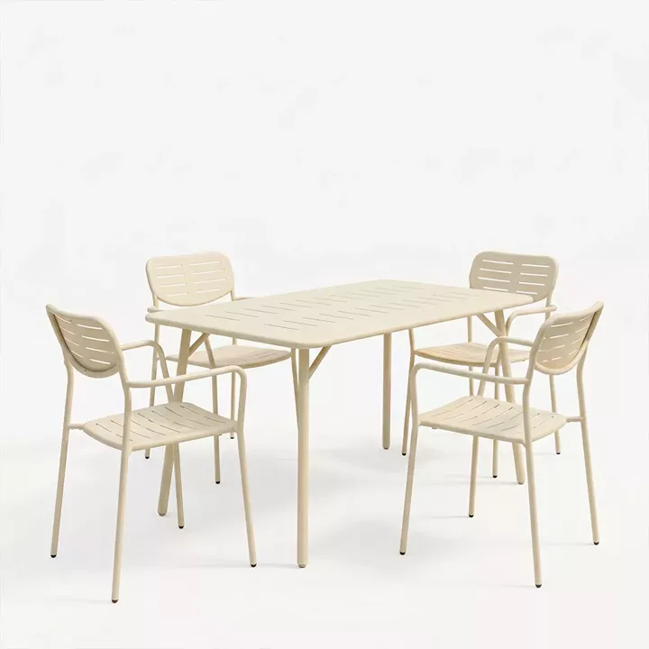 Moraja Deraby pakoworld set of 5 pieces cream metal 140x80x72cm