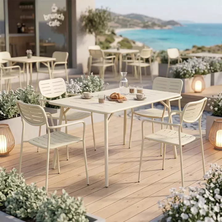 Moraja Deraby pakoworld set of 5 pieces cream metal 140x80x72cm