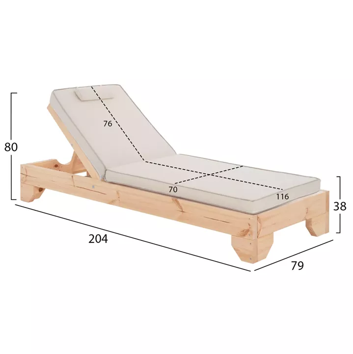 ΞΑΠΛΩΣΤΡΑ ΜΕ ΜΑΞΙΛΑΡΙ ΚΟΡΙΝΟΣ HM10777.60T ΞΥΛΟ ΠΕΥΚΟΥ--TEXTILENE ΣΕ ΕΚΡΟΥ 79x204x80Υεκ