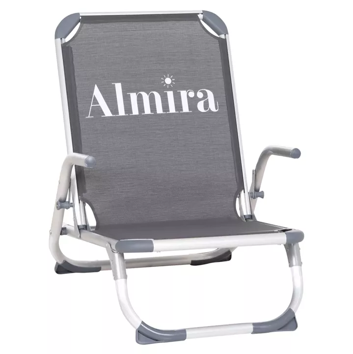 ΚΑΡΕΚΛΑΚΙ ΠΑΡΑΛΙΑΣ ΑΛΟΥΜINIOY ΒΑΡ.ΤΥΠΟΥ ΨΗΛΗ ΠΛΑΤΗ ALMIRA HM5053.10 ΓΚΡΙ 55x71x66Υεκ