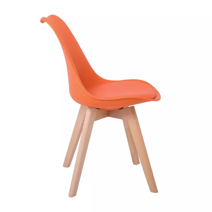 MARTIN Καρέκλα Ξύλο, PP Πορτοκαλί Μονταρισμένη Ταπετσαρία