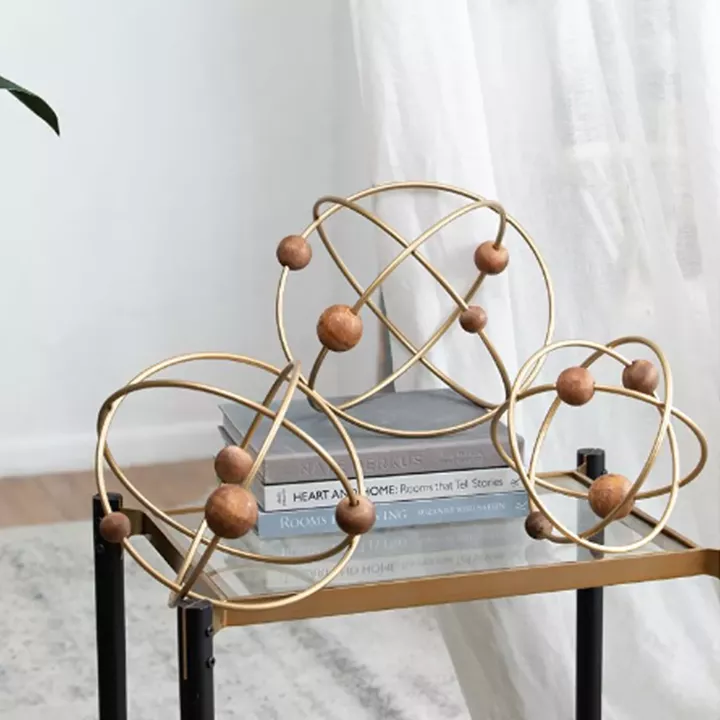 Artekko Obitz Διακοσμητικές Σφαίρες Μέταλλο Χρυσό (32x32x32) Σετ/3