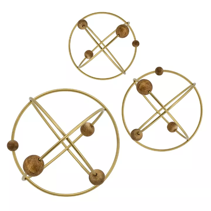 Artekko Obitz Διακοσμητικές Σφαίρες Μέταλλο Χρυσό (32x32x32) Σετ/3