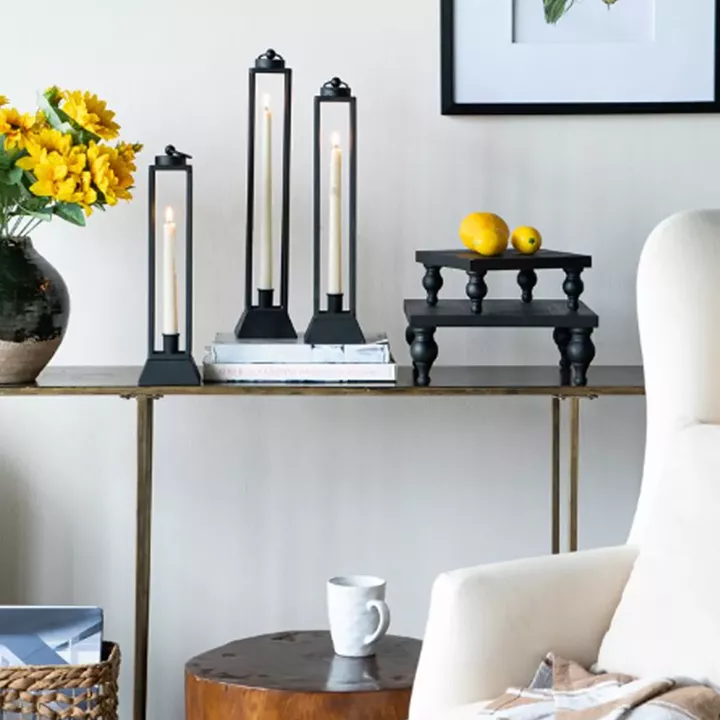 Artekko Woody Riser Μαύρα Ξύλινα Πλατό Σερβιρίσματος (30x30x11)cm 2pcs