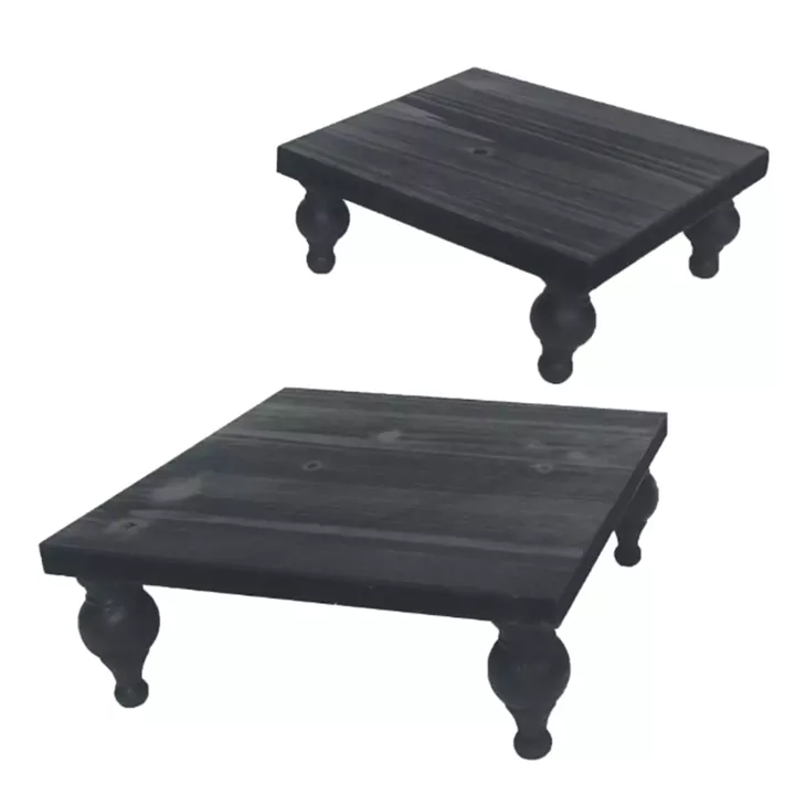 Artekko Woody Riser Μαύρα Ξύλινα Πλατό Σερβιρίσματος (30x30x11)cm 2pcs