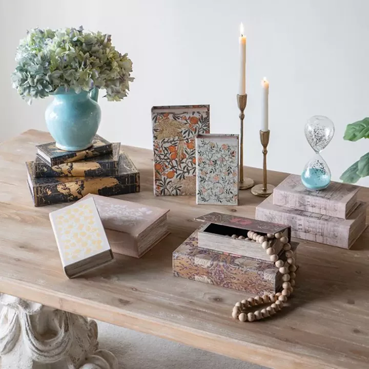 Artekko Book Πολύχρωμα Διακοσμητικά Βιβλία MDF με Αποθηκευτικό Χωρο (18x7x27)cm (13x5x21)cm 2pcs