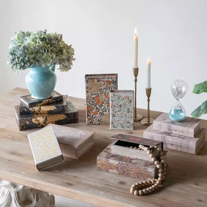 Artekko Book Διακοσμητικά Βιβλία MDF με Αποθηκευτικό Χώρο σε Μαύρο με Χρυσό (22x7x33)cm 3pcs