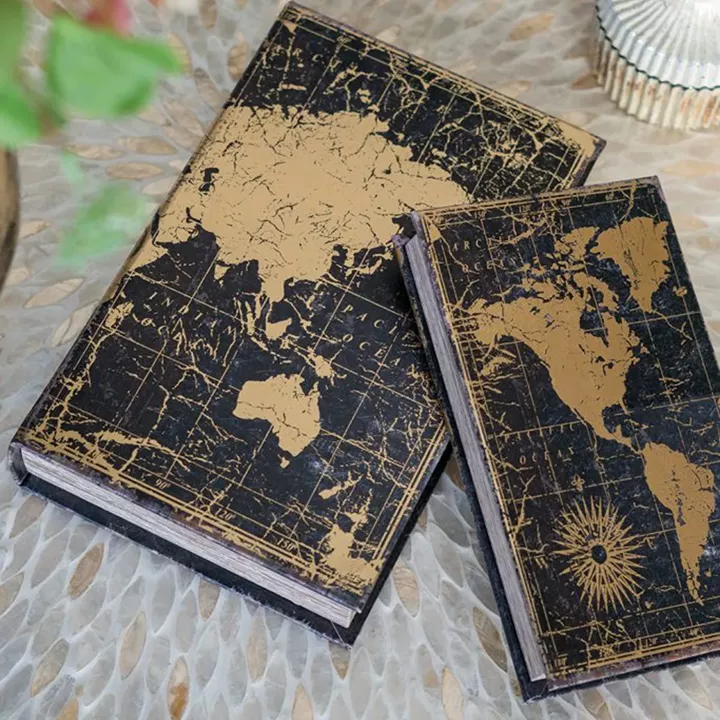 Artekko Book Διακοσμητικά Βιβλία MDF με Αποθηκευτικό Χώρο σε Μαύρο με Χρυσό (22x7x33)cm 3pcs